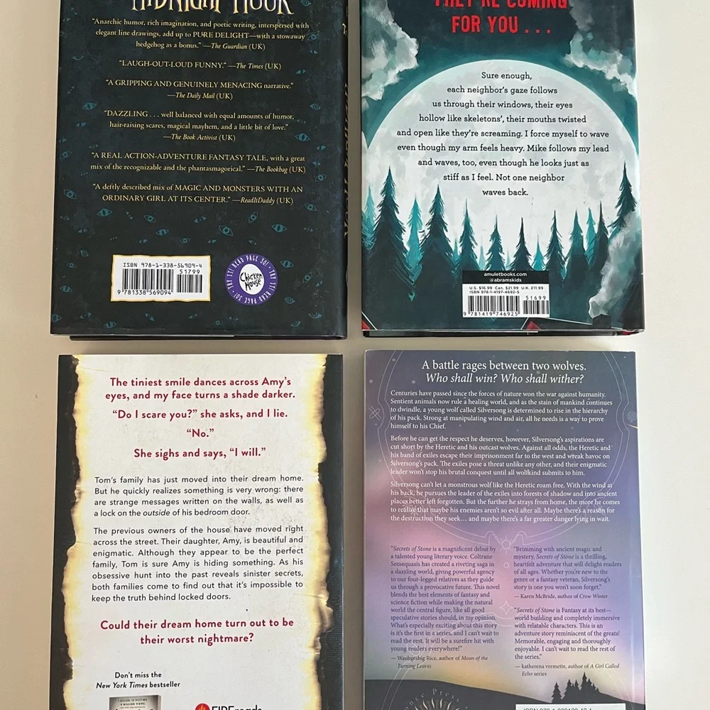 Young Adult Fantasy Fiction Book Lot Fright Watch Secrets of Stone Midnight Hour
